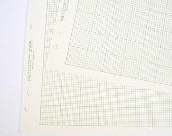 3 Sheets K + E Graph Paper - Vintage K + E - Junk Journal Supplies - Large Graph Paper