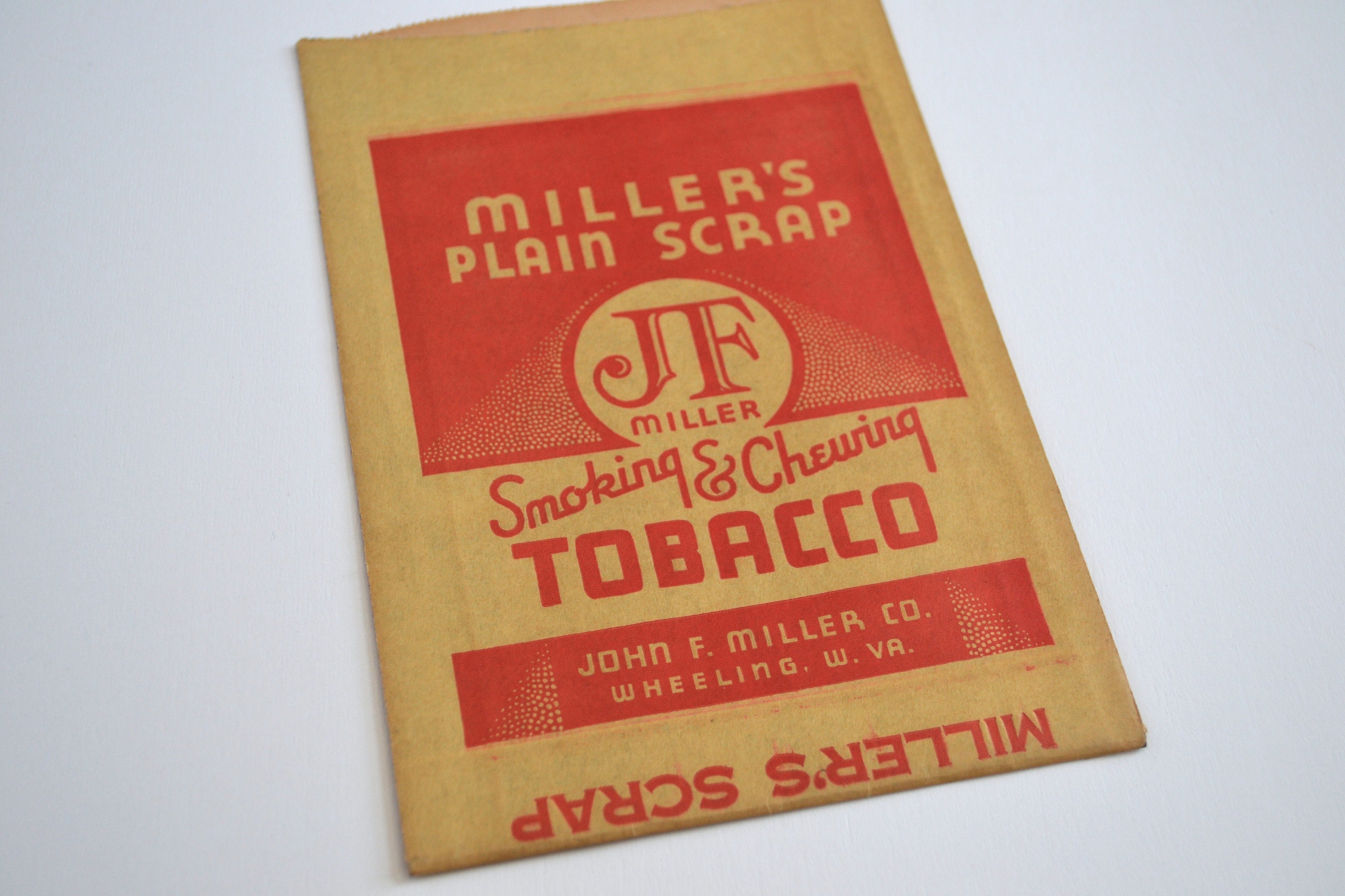 miller tobacco Vintage Tobacco Bag - John F. Miller Co - Junk Journal Supplies - Vintage  Ephemera