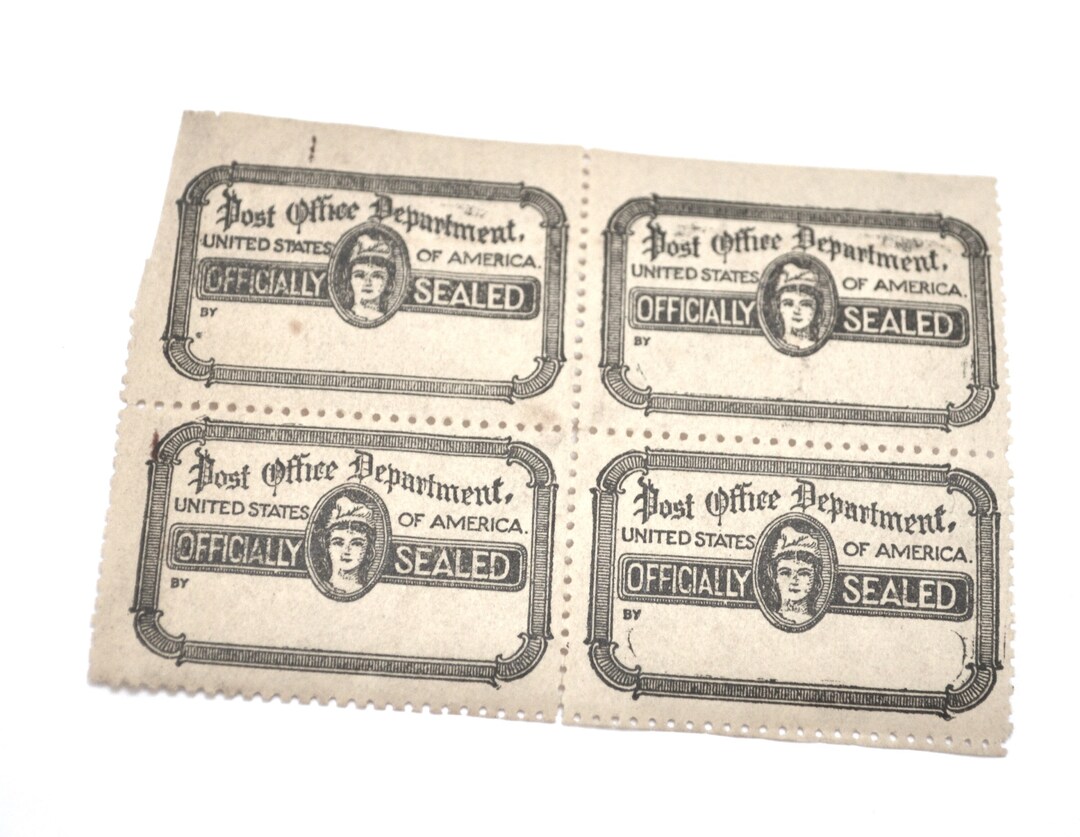 Post Office Sealed Stamp Post Office Department Officially Sealed Gummed Stamp Vintage Ephemera