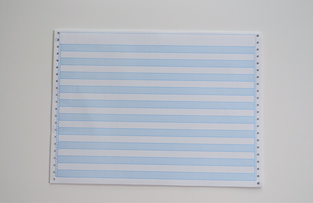 Computer Paper Blue Continuous Computer Paper - Blue and White 1/2