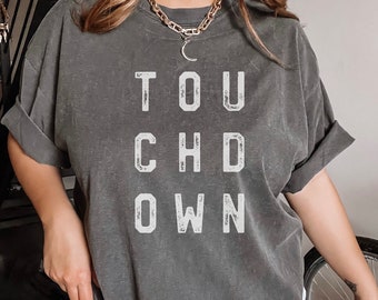 Maglia da calcio touchdown oversize, maglia da gioco per donna, maglietta per la stagione calcistica, comoda maglietta da touchdown, maglietta da fidanzata da calcio
