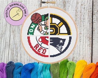 Boston Sports Team - PDF Kreuzstich-Muster