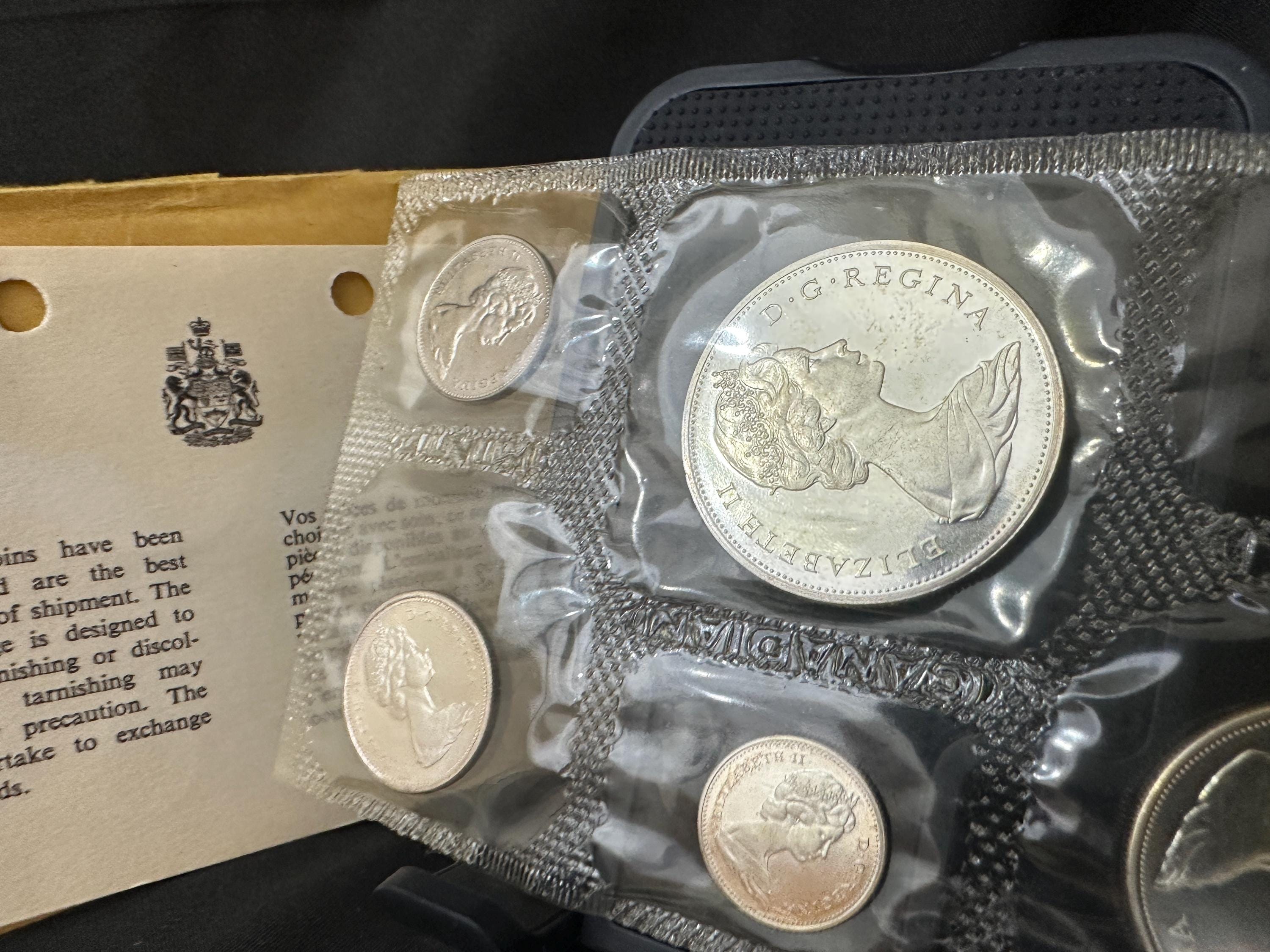 1965年カナダ未流通プルーフコイン6枚セット（4枚）- 封筒、品質証明書