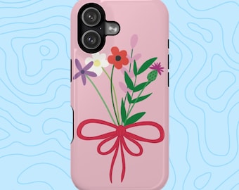 Custom Floral Name Phone Case | Tough Magnetic MagSafe Cover For iPhone 13 - 17