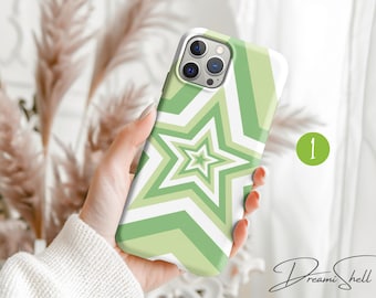 Green Y2K Star MagSafe iPhone Case | Retro Magnetic Tough Casing