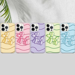 Funda para teléfono con globos de perro de verano, divertida carcasa con globos de animales para iPhone, Samsung y Google Pixel, carcasa de gel suave de TPU con diseño de perros de circo.