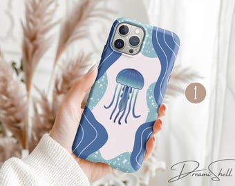 Jellyfish MagSafe iPhone Case | Ocean Boho Art, Tough Casing