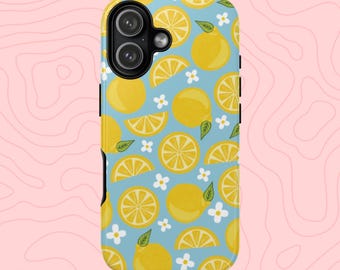 Floral Lemon Phone Case | Tough Citrus Cover For iPhone, Samsung, Pixel