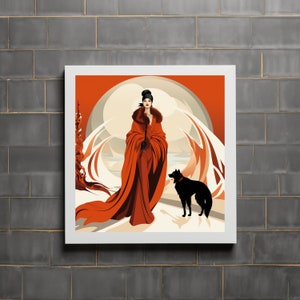 Vintage Snow Queen Premium Matte Paper Poster, Decoración de pared, Póster vintage, Póster Art Déco, Regalo de bienvenida, Regalo para ella, Decoración de arte