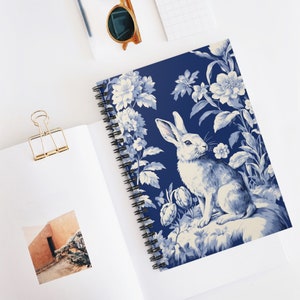 Lucky Rabbit Spiral Notebook, lined notebook, cute notebook, workbook, notepad, Rabbit Gift, Gift For Her, School Notebook, White Rabbit