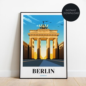 Stampa di viaggio di Berlino - Germania, poster di Berlino, poster di viaggio, arte di viaggio digitale, regalo di compleanno, regalo di anniversario