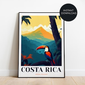 Costa Rica Travel Print - Arenal Volcano, Costa Rica Print , Costa Rica Poster, Digital Wall Art, Travel Poster, birthday gift, travel art