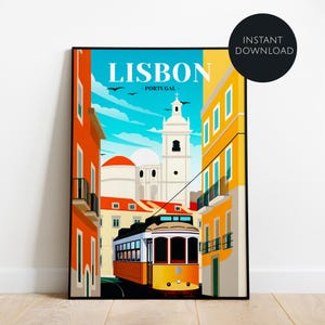 Stampa digitale di viaggio di Lisbona - Portogallo, poster di viaggio, arte di viaggio, poster di Lisbona