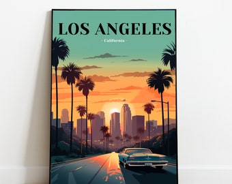 Los Angeles travel print - Los Angeles, California poster, travel poster, travel art