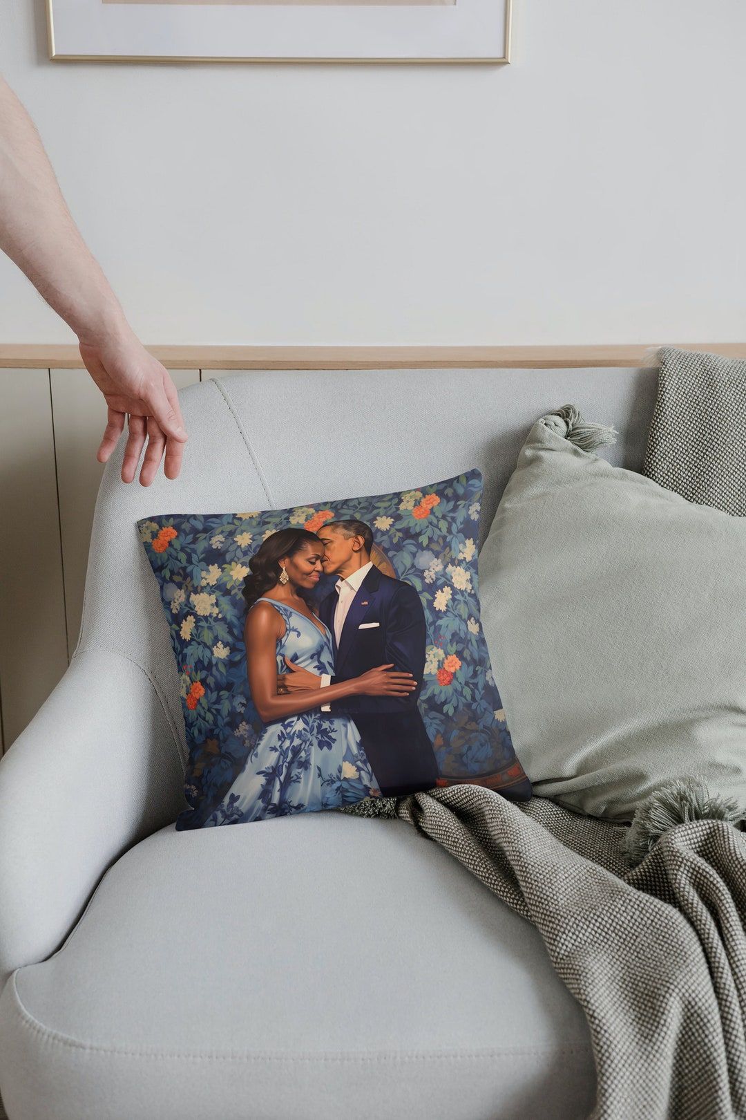 Michelle Barack Obama Pillow With SIZE OPTIONS President First Etsy
