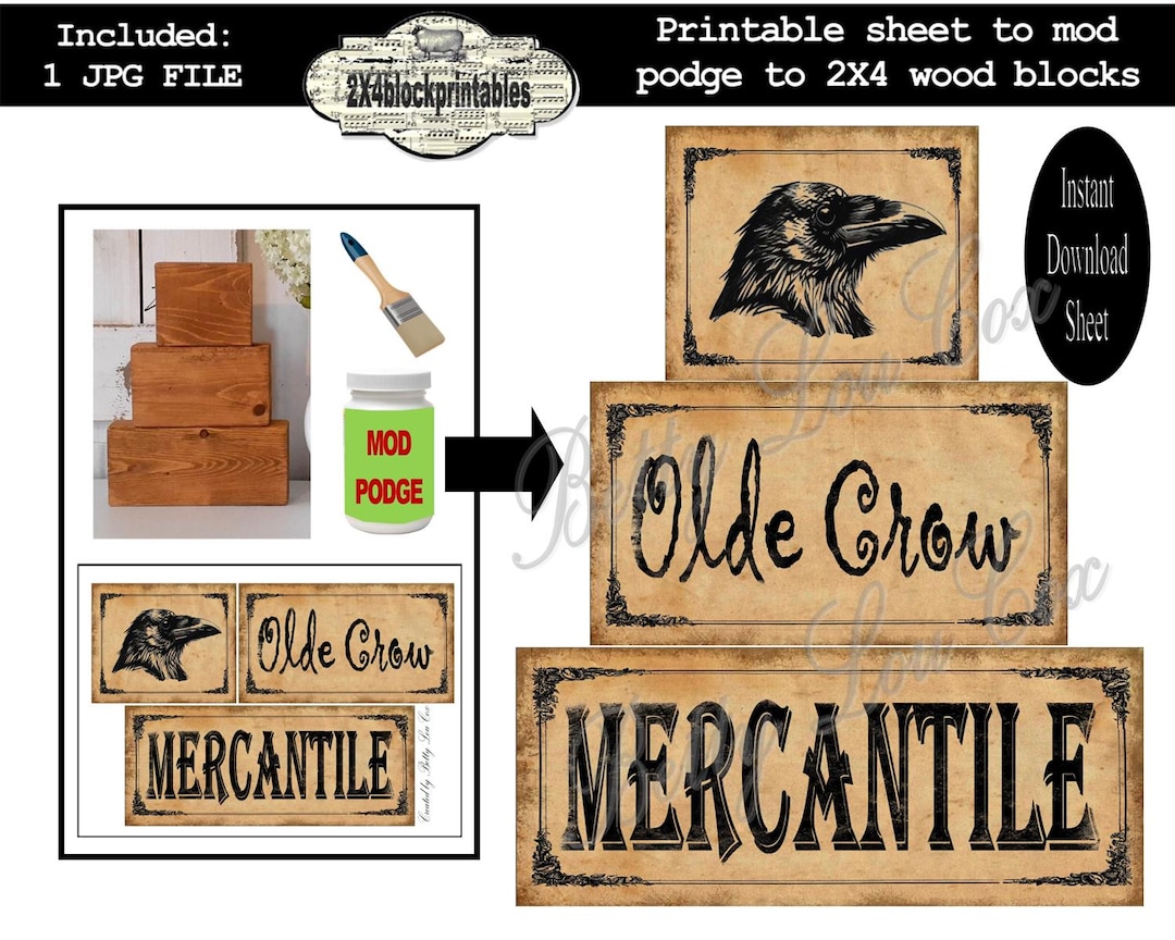Crow Sign , 2X4 Crafts , Primitive , Rustic , Wood , Shelf Sitters ...