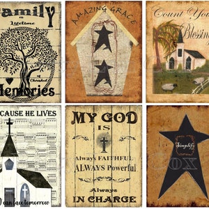 Church Labels , Primitive Cards for pantry jars cans crocks bottles tins boxes , Amazing Grace , Junk Journal , Christian Religious Digital