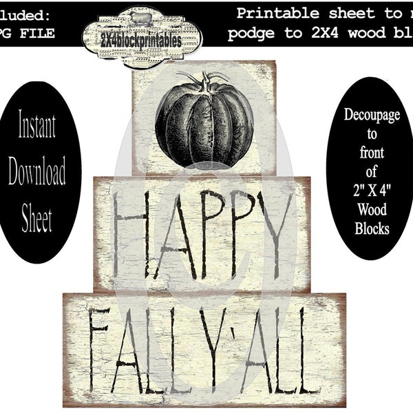 Fall Blocks , 2X4 Crafts , Instant Download , Shelf Sitter , Pumpkin , Block , DIY  Gifts , Craft Booth , Wood Sign , Halloween , Autumn