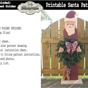 Santa wood pattern , instant download , primitive , painting , rustic , DIY , printable , large porchpal , epattern , beginner , prim claus