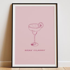 Cartel de cóctel con clase, decoración de bar vintage, arte de pared, decoración de bar en casa, arte de cóctel, impresión para la cocina, regalos para camareros, arte de bar