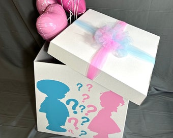 Gender Reveal Party! Extra large box balloon! Custom box and balloon.