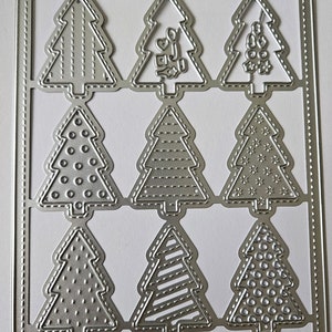 Assorted Trees Background Card Frame Metal Cutting Die Card Making Scrapbooking Holiday Greeting Cards Decorating Trees Die Cuts Decorating
