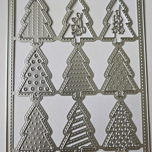 Assorted Trees Background Card Frame Metal Cutting Die Card Making Scrapbooking Holiday Greeting Cards Decorating Trees Die Cuts Decorating