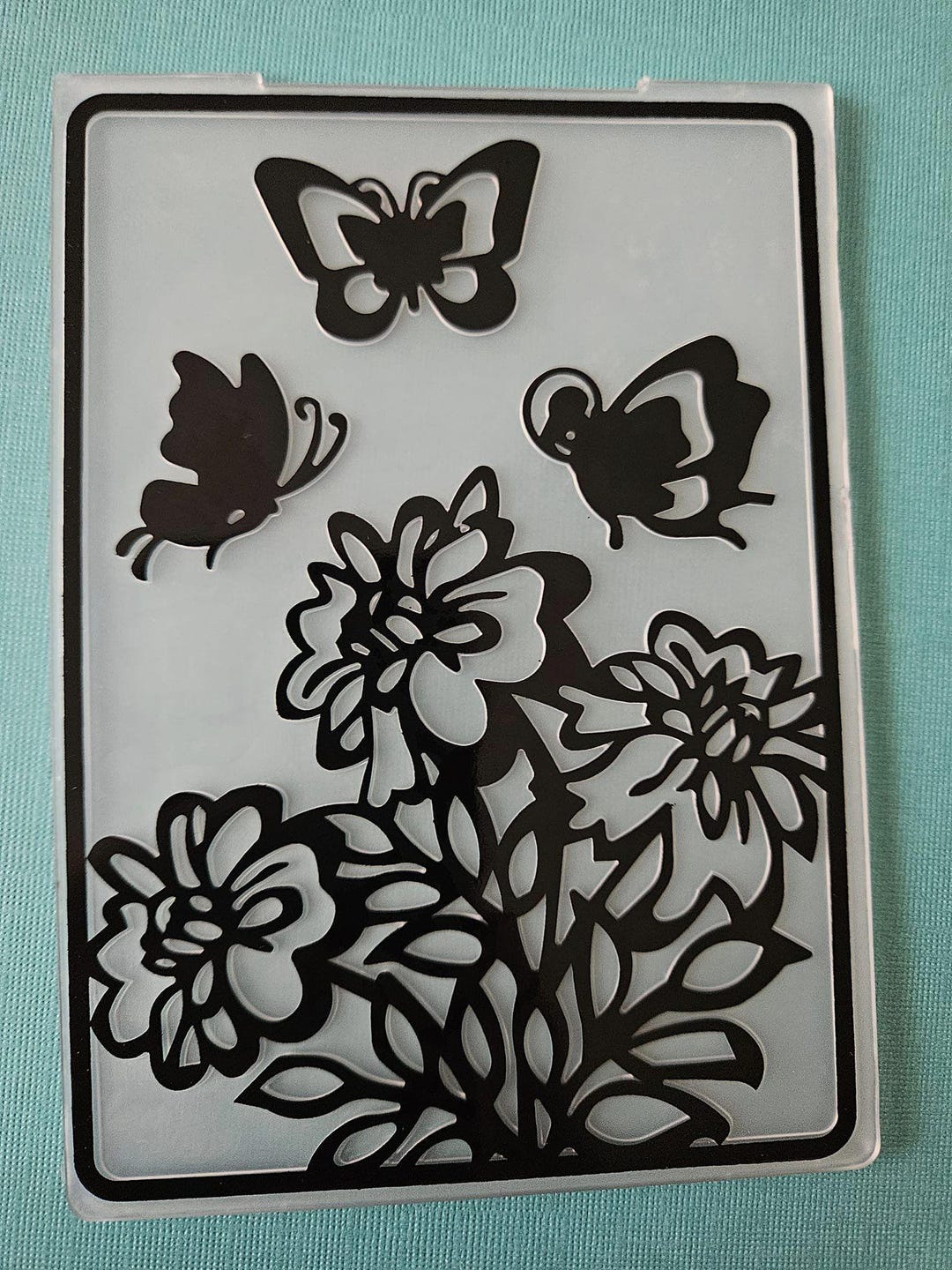 Butterflies Above Flowers Embossing Folder Card Making Scrapbooking ...