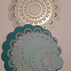 6 Piece Flower doily circle cutting die set Card Making Scrapbooking Craft Dies Greeting Cards Friends Floral Wedding Sympathy Paper Dies
