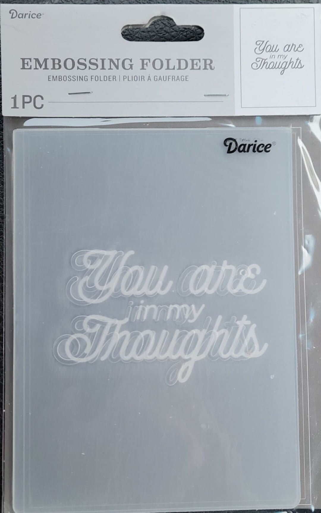 You Are in My Thoughts Embossing Folder Darice Card Making Scrapbooking ...