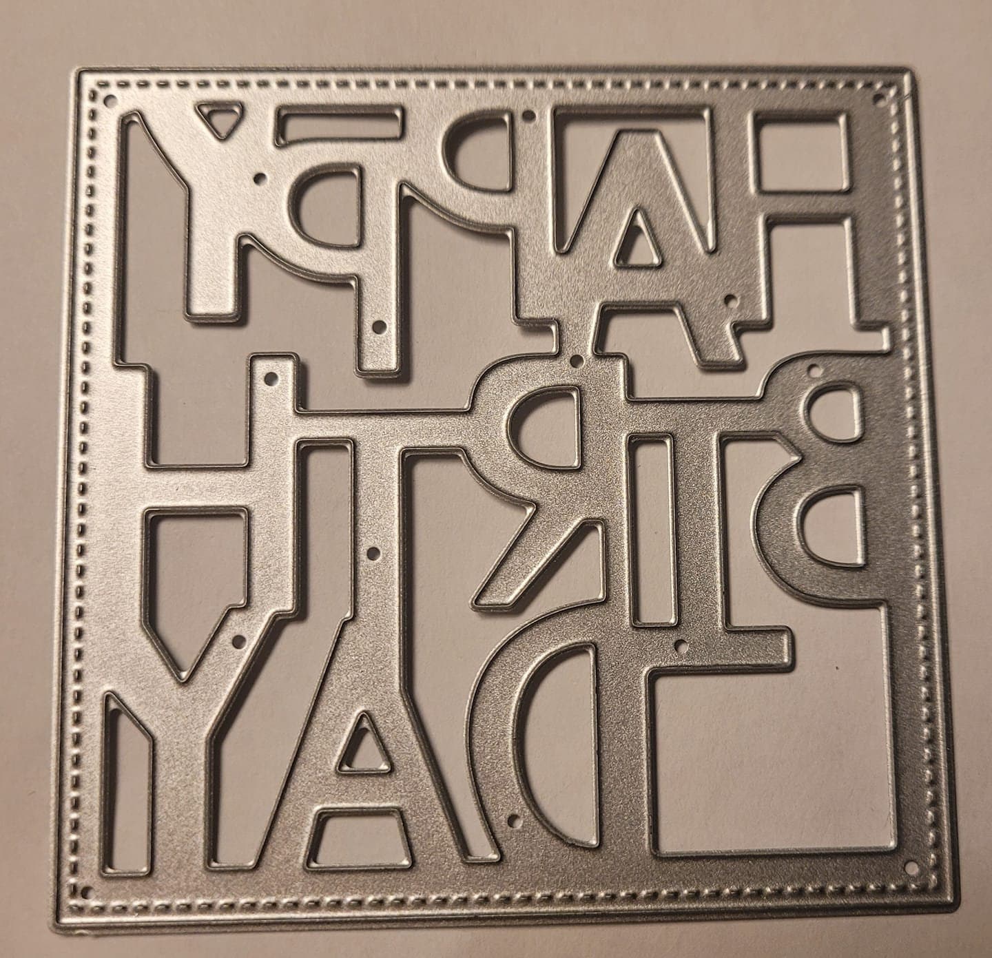 Happy Birthday Background Word Square Metal Cutting Die Greeting Card ...