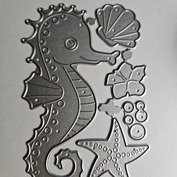 Sea Horse Star Fish Theme Metal Cutting Die Set Greeting Card Making Scrapbooking Craft Die Cuts Fishing Ocean Water Party Invitation Animal