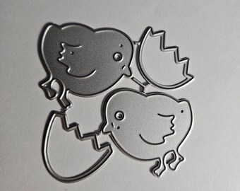 Chicks with Egg Shell Metal Cutting Die Set Greeting Easter Card Making Scrapbooking Easter Basket Animal Chickens Egg Hunt Kid Party Invite