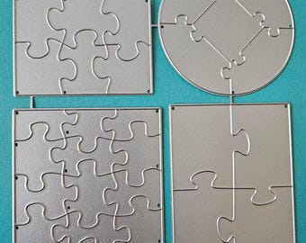 4 Jigsaw Puzzle Metal Cutting Die Greeting Birthday Sympathy Card Making Scrapbooking Craft Die Cuts School Shapes Games Shapes Pictures