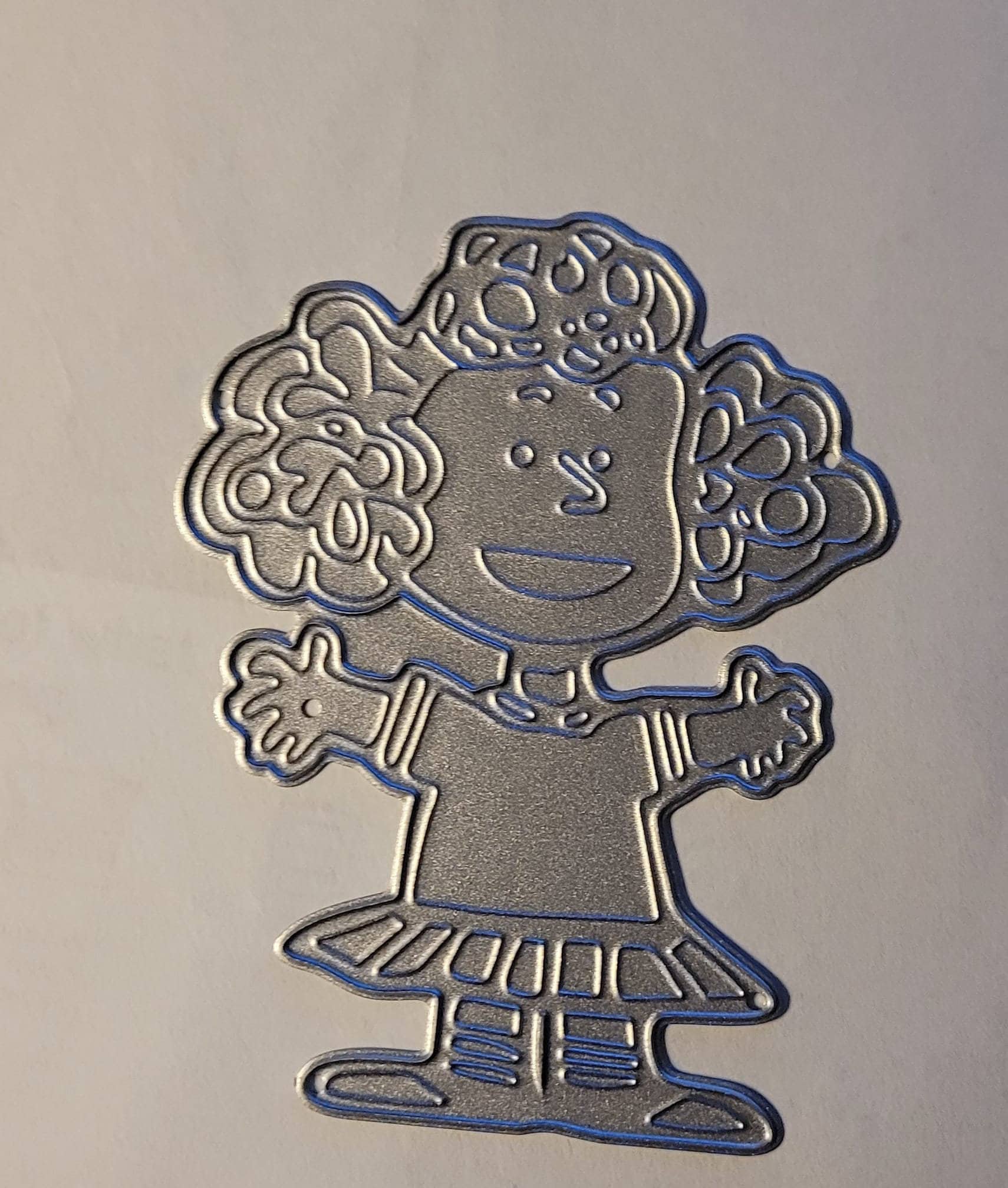 ハンドメイド The Girl With Curly Hair Metal Cutting Die Greeting Birthday Card