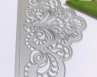 Swirl Edge Border Design Metal Cutting Die Greeting Card Making Scrapbooking Wedding Engagement Love Crafts Baby Floral Flowers Birthday
