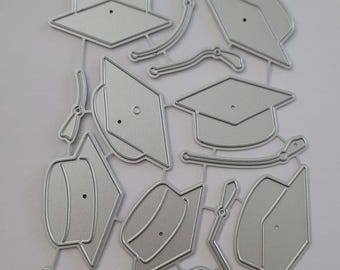 Assorted Graduation Caps Metal Cutting Die School Greeting Card Making Scrapbooking Invitations College Education Kindergarten Kids