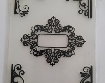 Design Corners & Center Message embossing folder Card Making Scrapbooking Crafts Embellishment Texture