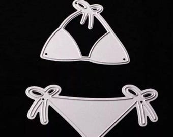 2 piece Bathing Suit Metal Cutting Die Greeting Birthday Cards Scrapbooking Beach Party Wedding Invitations Nautical Ocean Lake Bikini