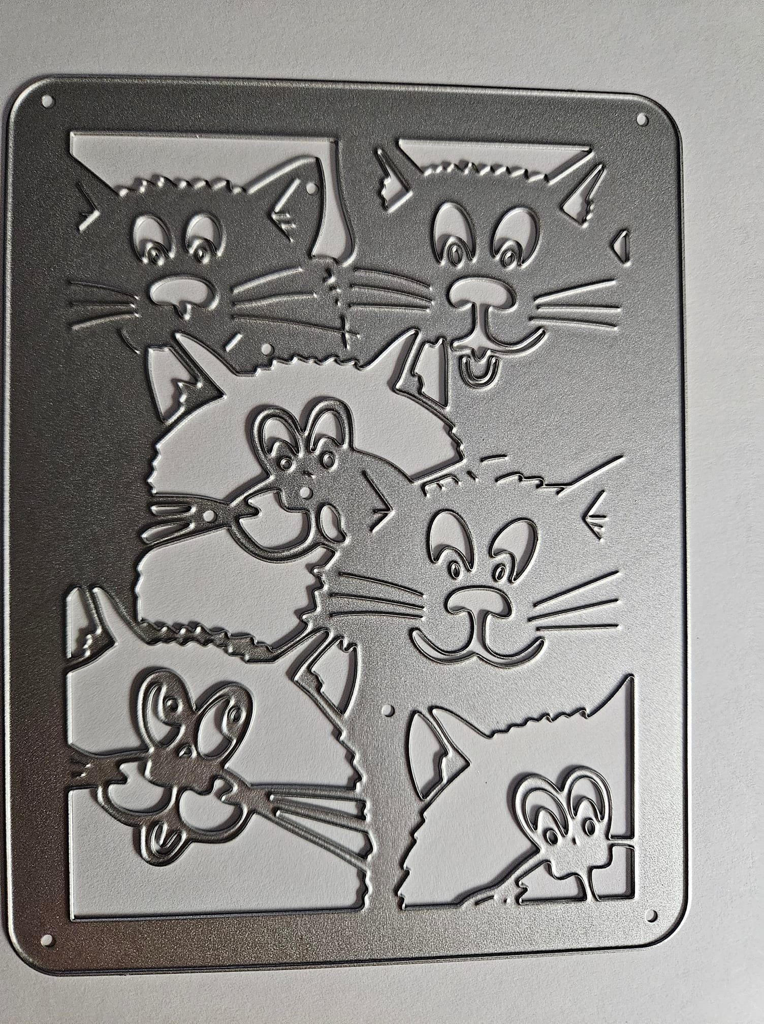 Assorted Cat Background Card Frame Metal Cutting Die Greeting Cards ...