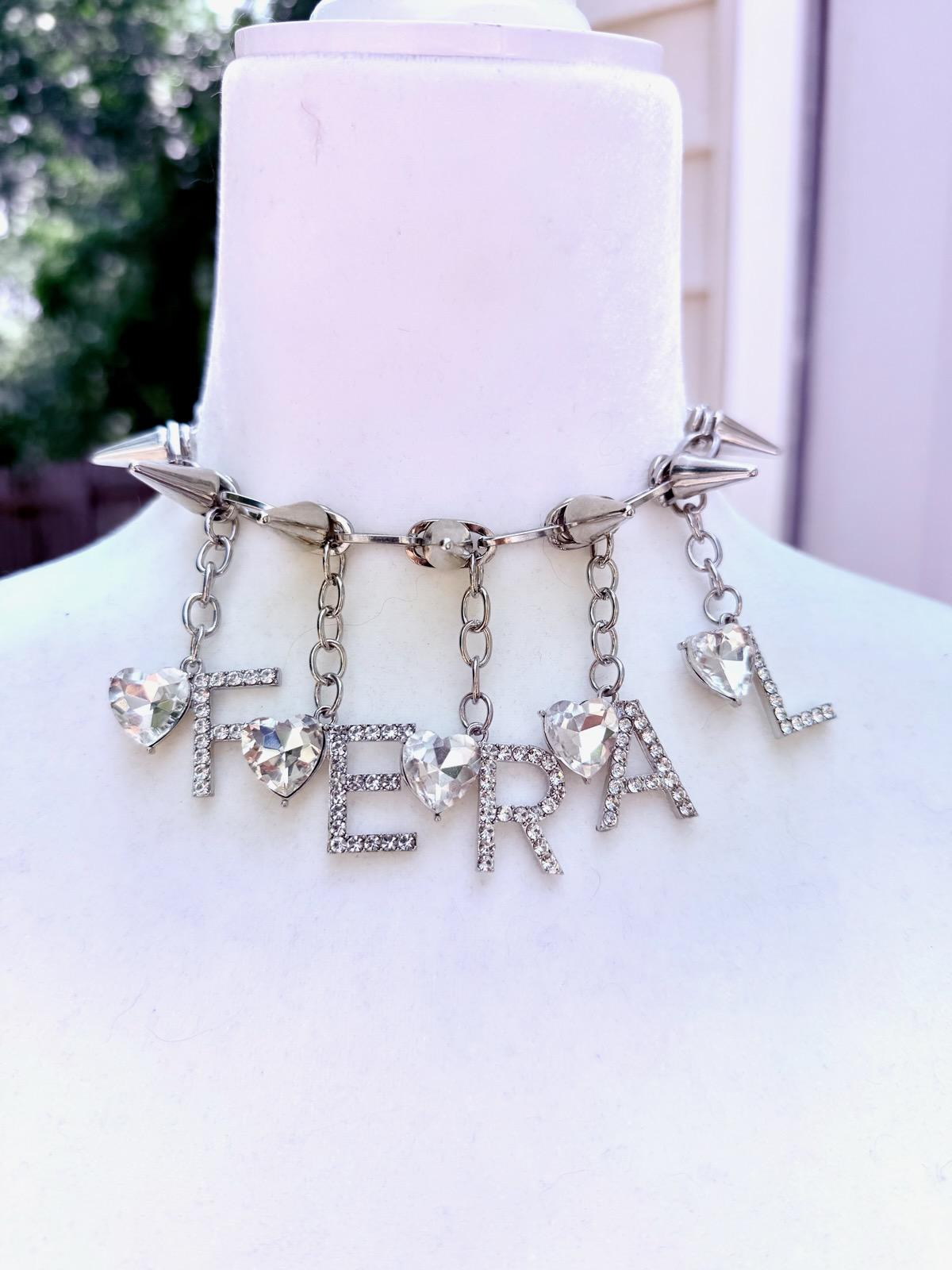 Edgy Silver Spike Charm Necklace: Cyber Y2k Punk Rave Jewelry - Etsy