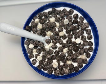 Faux Cereal Bowl Wall Decor: Oreo Puffs, Retro Kitchen Pop Art