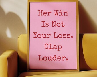 Pink Feminist Wall Art: Girl Power Typography Print (Digital Download)