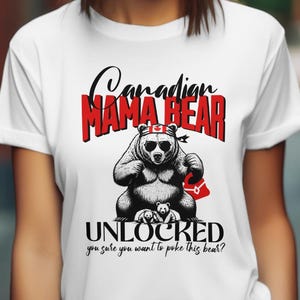 Clipart engraçado de mamãe ursa canadense - Canadá PNG - Cotovelos para cima Canadá, gráfico do Canadá, orgulho do Canadá, download digital, dia das mães canadense