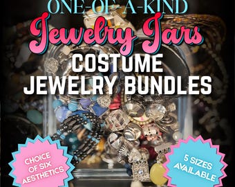 Thrifted & Curated Vintage Costume Jewelry Jars