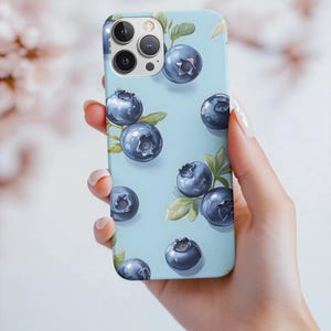 Blueberry Cell Phone Cover: Blueberry Art Case - Blueberry Aesthetic Phone Cover, Artistic Phone Case, Gift for Her, Berry Birthday Gift
