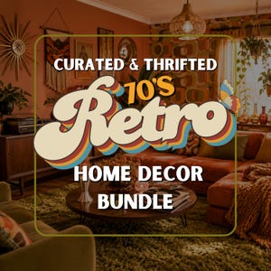 Thrifted vintage woondecoratiebundel jaren 70 | Samengesteld retrocadeau