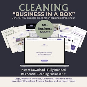 Residential Cleaning Business Starter Kit | Branded Templates, Logos, Website, and Marketing Kit (Digital Download)