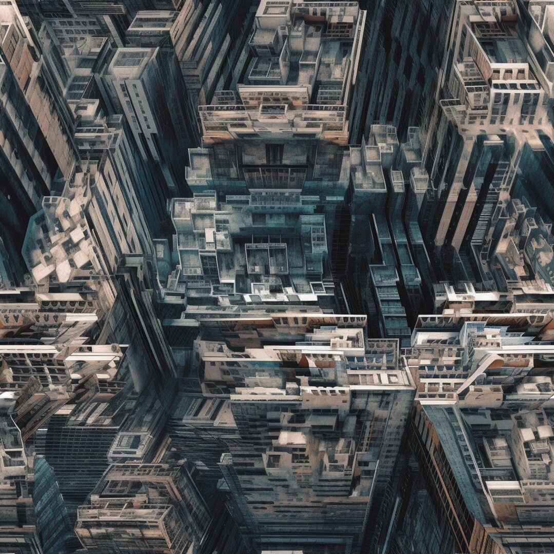 Top Down Concrete Jungle Design Pattern Seamless 7x High Etsy