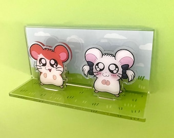 ハム太郎 スタンディ 3"x6" || 7cmx15cm とっとこハム太郎 ビジューハムスター ハムスター ハムハム 2000 漫画 アニメ かわいい ちび ギフトアイデア